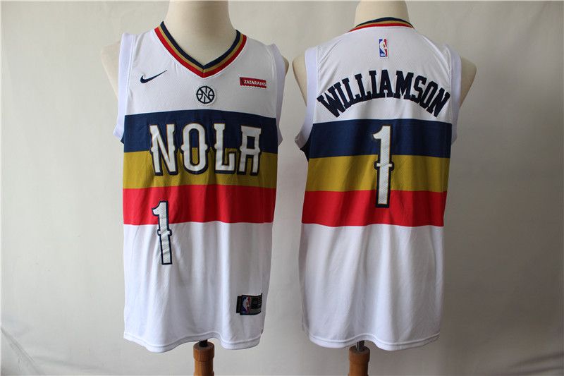 Men New Orleans Pelicans #1 Williamson White City Edition Nike NBA Jerseys